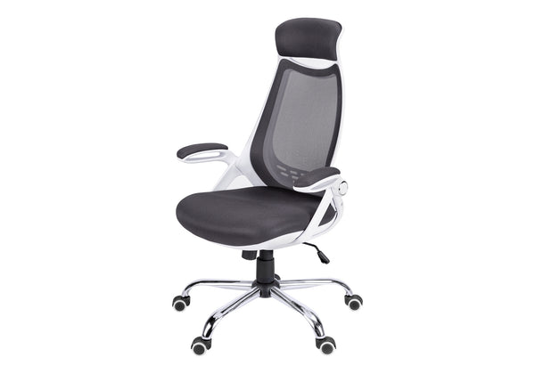 English Elm Office Juvenile Ergonomic Desk Chair with Breathable Mesh Back, Padded Seat, Swivel Mobility and Tilt Control White 28 L x 13 W x 25 H B2710P219671