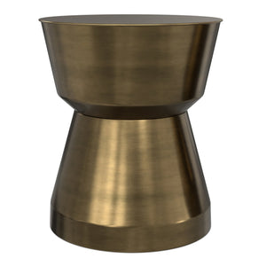 English Elm Allegra Side Table in Antique Brass — Handcrafted Iron Hourglass Accent Table, Compact & Sturdy B136P361856