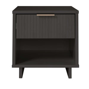English Elm Granville 18" Nightstand In Charcoal Gray - Modern Solid Wood Design With Gold Hardware & Storage Solutions B365P398151