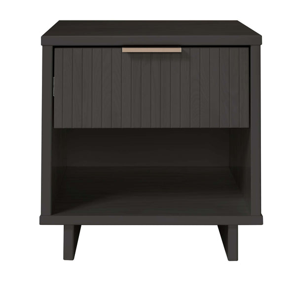 English Elm Granville 18" Nightstand In Charcoal Gray - Modern Solid Wood Design With Gold Hardware & Storage Solutions B365P398151