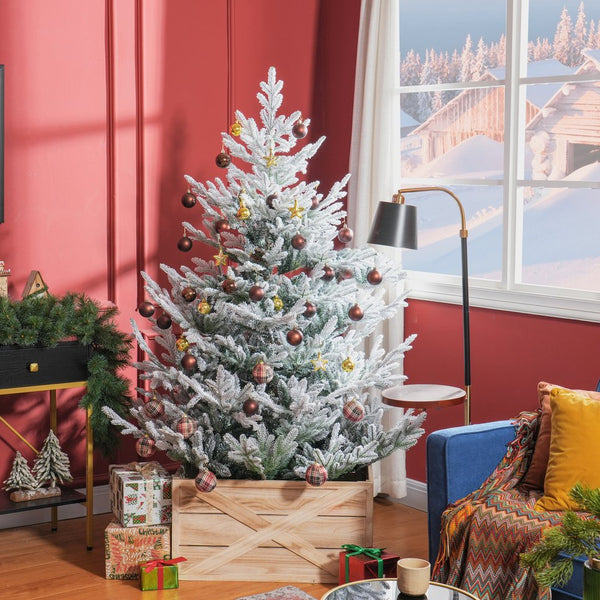 English Elm Homcom 6 Foot Artificial Christmas Tree – Lifelike Pine With 795 Branches, Easy Setup & Durable Base W2225P249667