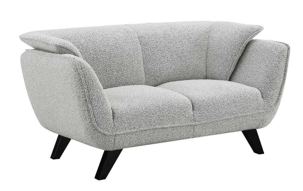 English Elm Nayeli Light Gray Boucle Loveseat with Pocket Coil Seats, Wooden Frame & Elegant Legs, 220lb/seat B2726P265302