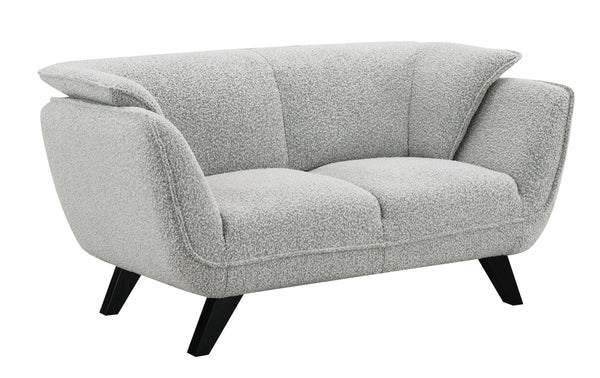 English Elm Nayeli Light Gray Boucle Loveseat with Pocket Coil Seats, Wooden Frame & Elegant Legs, 220lb/seat B2726P265302