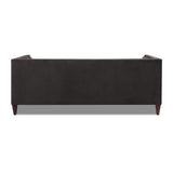 English Elm Jack 84" Modern Tuxedo Tufted Sofa, Dark Charcoal Grey Velvet