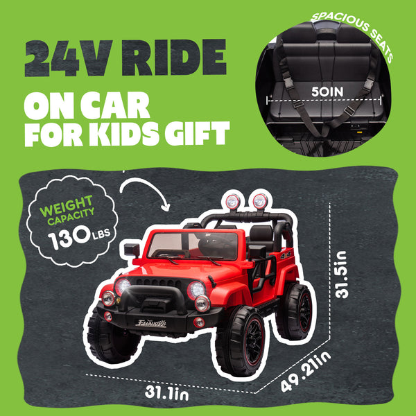 English Elm 24v Kids Electric Ride on Car with Parental Remote Rear Suspension and Bluetooth Audio Red W1578P228745