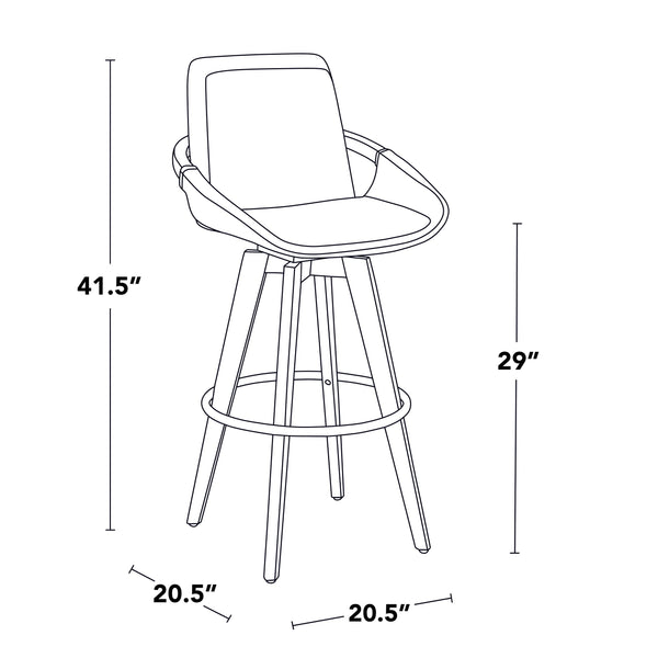 English Elm Dining/accent Chair Solid Wood Tapered Legs Cream Upholstery Mid-century Modern Seating Grey B202P471200