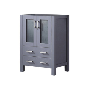 English Elm Dark Grey Wood Bath Vanity 24" Compatible Top, Soft-Close Drawers, Full Storage, Fully Assembled B2731P260410