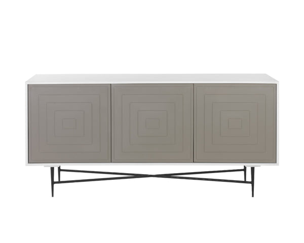 Sunpan VENTANA Sideboard - Large Artisan-Crafted Mango Wood with Modern Metal Frame for Unique Storage Solutions 108782