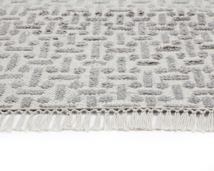 Sunpan INGRID Hand-Knotted Rug - Elegant Grey/Ivory Ombre - 9' x 12' for Indoor & Outdoor Versatility 108756