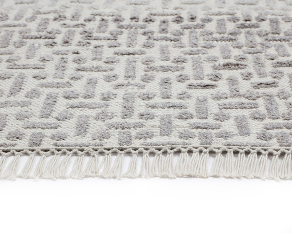 Sunpan INGRID Hand-Knotted Rug - Elegant Grey/Ivory Ombre - 9' x 12' for Indoor & Outdoor Versatility 108756