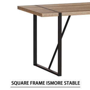 English Elm 55" Modern Mdf Wood Dining Table & 4 Saddle Leather Chairs Set - Eco-Friendly, Stylish & Durable! W2189S00712