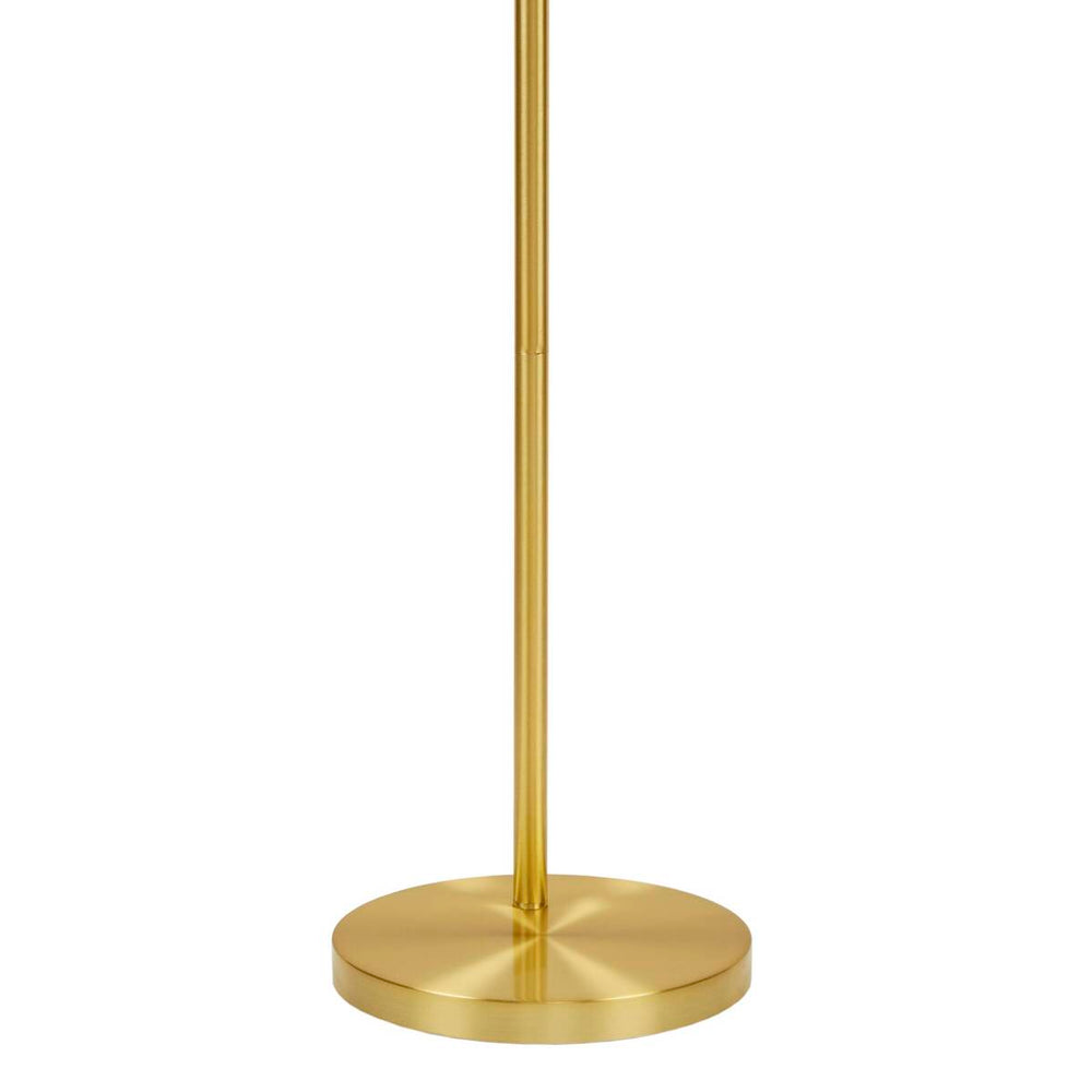 English Elm Rattan Floor Lamp with Woven Shade and Glass Accents, Tall Iron Base, Warm Ambient Lighting, 66"H Gold 18 L x 17.3 W x 17.3 H B035P264531