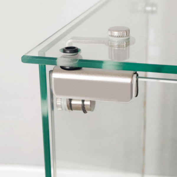 English Elm Tempered Glass Display Cabinet With Bluetooth Led Lights, Lockable Door & Mobile Casters - Black W3155S00009-GIGA