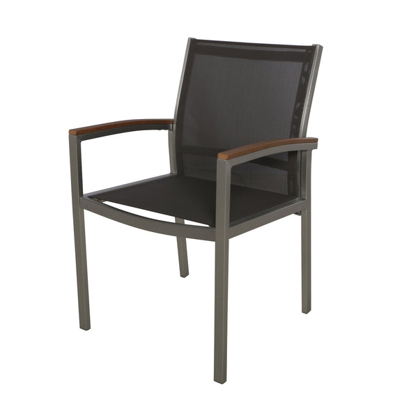 English Elm Luton Outdoor Aluminum Dining Chair with Mesh Seat and Faux Wood Armrests 62760.00