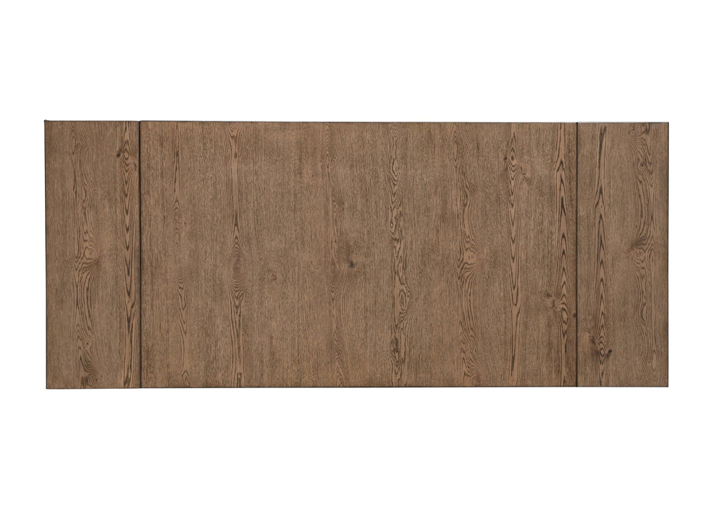 English Elm Cottage Two-Tone Extendable Dining Table 66"-94" with Self-Storing Leaves, Trestle Legs, Wheat/Charcoal Finish B011S01117