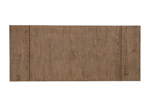 English Elm Cottage Two-Tone Extendable Dining Table 66"-94" with Self-Storing Leaves, Trestle Legs, Wheat/Charcoal Finish B011S01117