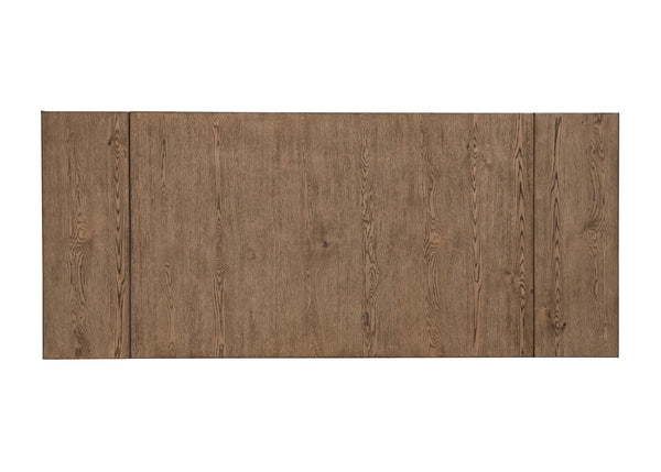 English Elm Cottage Two-Tone Extendable Dining Table 66"-94" with Self-Storing Leaves, Trestle Legs, Wheat/Charcoal Finish B011S01117
