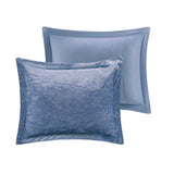 Intelligent Design Felicia Glam/Luxury Velvet Comforter Set with Throw Pillow ID10-2156 Blue