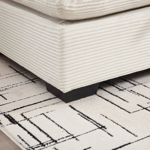 English Elm Corduroy Two-Seater Sectional Sofa With Storage Footrests - Modern Comfort For Stylish Living Rooms W714S00638