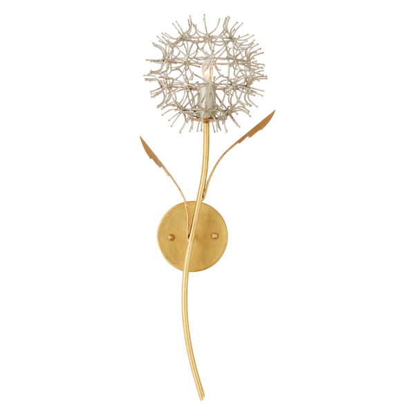 Dandelion Silver & Gold Wall Sconce - Elegant Nature-Inspired Design with Handcrafted Wrought Iron