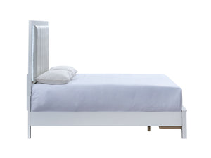English Elm Burlington King Platform Bed Faux Leather Headboard Led Backlight and Storage Drawers B078S00673