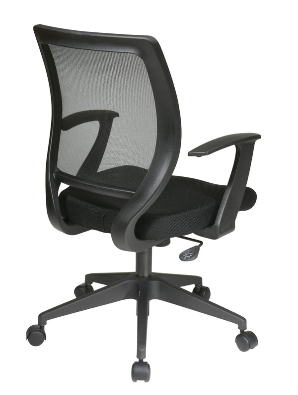 OSP Home Furnishings Screen Back Mesh Task Chair with Lumbar Support and Pneumatic Height Adjustment for Office EM51022N-3