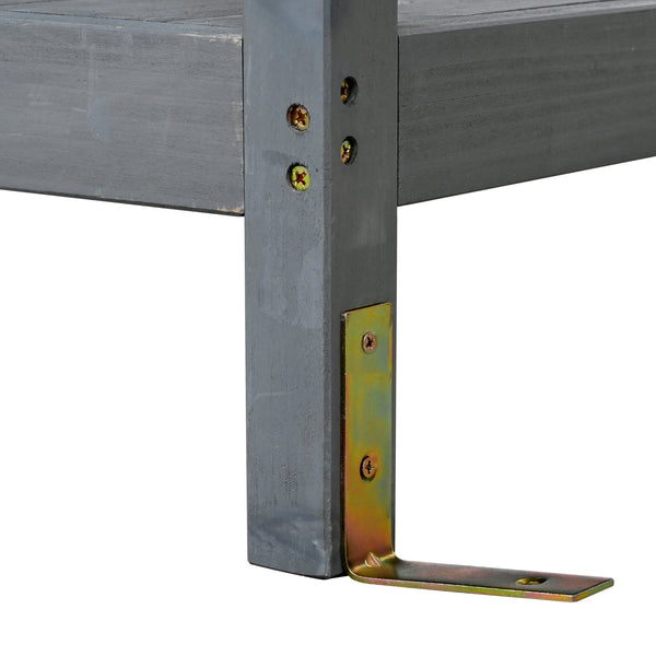 English Elm TOPMAX 66" Potting Bench Gray - Fir Wood Garden Workstation with 36" Counter, 2 Drawers, Shelves, Anti-Tip Device N717P221500E