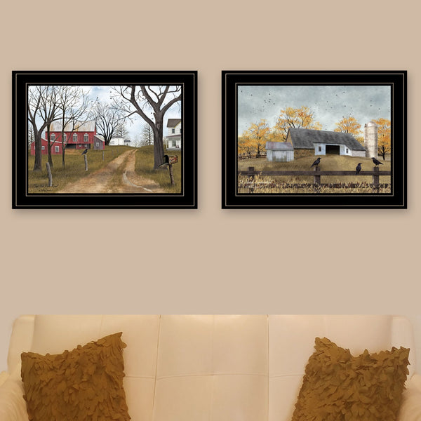 English Elm "country Roads Collection" Billy Jacobs 2-piece Rustic Americana Framed Wall Art Set B06787780