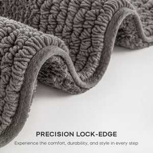 JLA Home Madison Park Signature - 100% Cotton Tufted Bath Rug 3000 GSM Plush Reversible OEKO‑TEX Luxury, Highly Absorbent, Machine Washable Charcoal MPS72-568