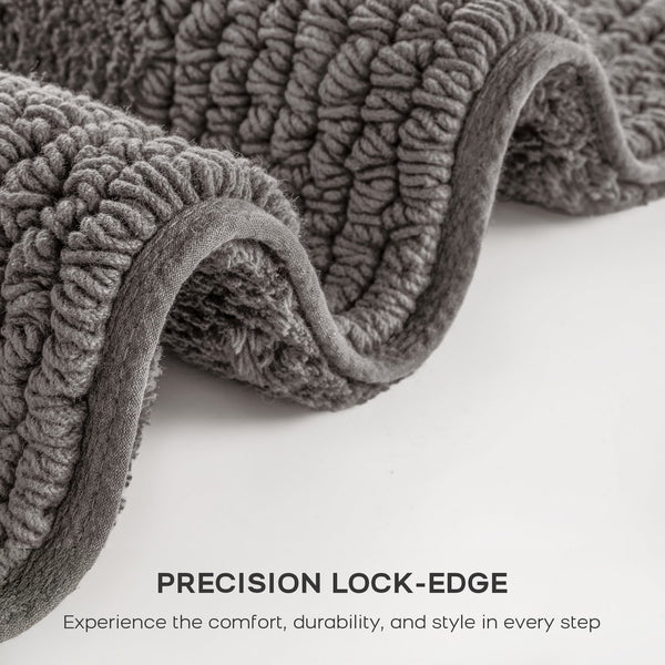 JLA Home Madison Park Signature - 100% Cotton Tufted Bath Rug 3000 GSM Plush Reversible OEKO‑TEX Luxury, Highly Absorbent, Machine Washable Charcoal MPS72-568