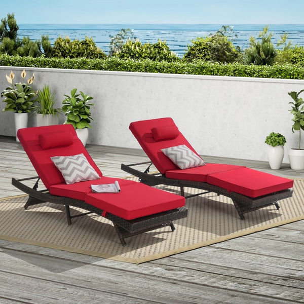 English Elm Outdoor Wicker Reclining Chair Set Of 2 – Stylish, Durable Lounge Chairs For Poolside & Garden Bliss W874P264725-GIGA