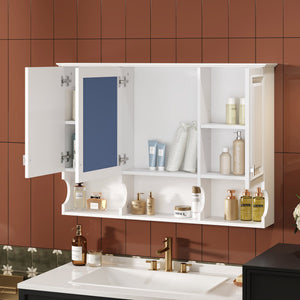 English Elm 3-in-1 Wall Mounted Bathroom Medicine Cabinet with Soft Close Mirror and Towel Bar White N710P358620K