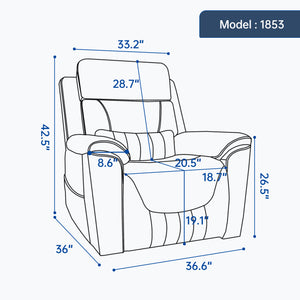 English Elm Dual Motor Power Lift Recliner with Massage Heat and Leatherair Upholstery W3224S00017
