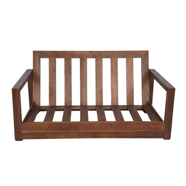 English Elm Christopher Knight Home® - WESTCHESTER Acacia Wood Loveseat and Coffee Table Set with Floor-Chair Design and Water-Resistant Cushions Beige,Mocha 55.75 L x 32.75 W x 18.6 H N776P301043M