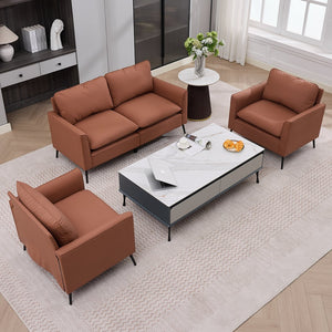 English Elm Ts Cat Paw Faux Leather Accent Chair Nordic Retro Single Seat for Bedroom Lounge Brown W2311P457724