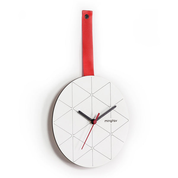 English Elm Minuet Wall Clock Sleek Minimalist Design with Large Numerals and Quiet Quartz Movement for Home decor Red B029P210061