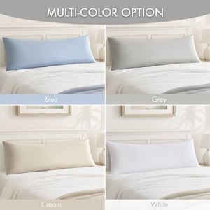 English Elm 1- Piece Full Body Cooling Pillow with Nylon Spandex Cover for Side Sleepers Light Grey B035P482976