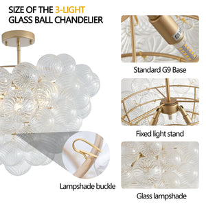 English Elm 20-Inch Gold Ceiling Pendant Light – Modern Clear Glass Globe Fixture For Dining & Living Spaces W1340P251914