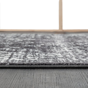 JLA Home Madison Park - Distressed Persian Woven Area Rug — Black & Cream Vintage Look, Soft Durable Pile, OEKO-TEX Certified MP35-8067