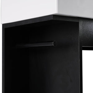 English Elm 18.6" Bathroom Vanity with Sink and Ceramic Top, MDF Cabinet with Door, TP Holder & Shelf Black N725P212181B