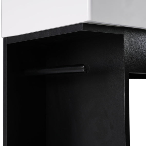 English Elm 18.6" Bathroom Vanity with Sink and Ceramic Top, MDF Cabinet with Door, TP Holder & Shelf Black N725P212181B