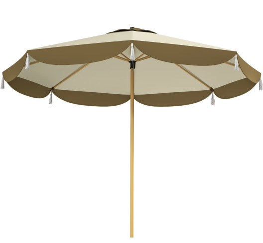 English Elm Vented Patio Umbrella 8.7 Ft Upf 50 Polyester Canopy for Outdoor Dining Areas T3971P427355