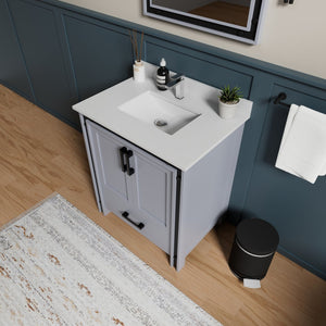 English Elm Dark Grey Bath Vanity Set With 28" Mirror - Modern Style, Easy Installation & Ample Storage Space B2731S00537