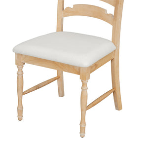 English Elm Topmax Vintage 4-Piece Upholstered Dining Chair Set - Stylish Serrated Backs & Natural Finish Comfort N717P170412A-GIGA