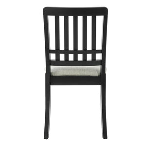 English Elm 2-piece Scandinavian Rubberwood Dining Chair Set with Curved Backrest and Padded Fabric Seat Black N752P405934B