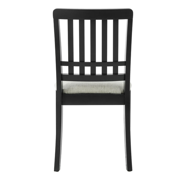English Elm 2-piece Scandinavian Rubberwood Dining Chair Set with Curved Backrest and Padded Fabric Seat Black N752P405934B