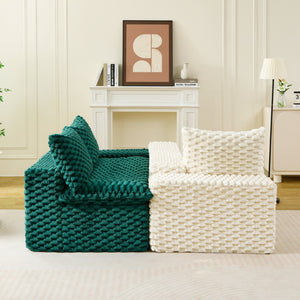 English Elm Luxury Color-Block Turtle Velvet Sofa - Modular Design For Stylish Living Room Comfort & Flexibility P2 W3371S00046-GIGA