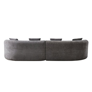 English Elm 111" L Shaped Cloud Sofa Plush Chenille Upholstered High Density Foam Apartment Living Room Grey W1669S00058