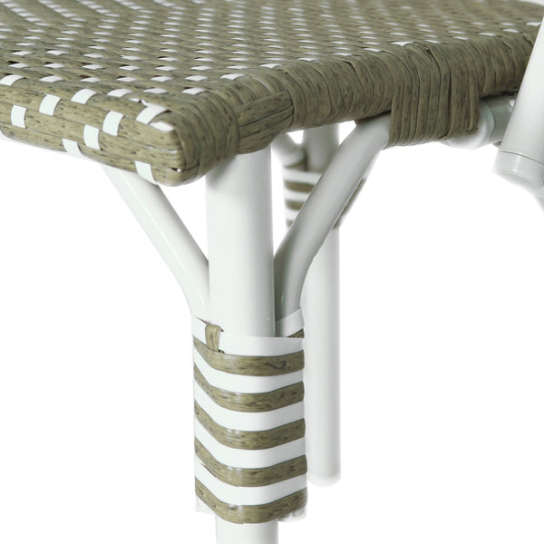 English Elm French Bistro Outdoor Dining Chairs Woven Rattan Aluminum Frame Patio Set of 2 N772P356258G