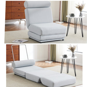English Elm Single Foldable Linen Sofa Bed with Foam Core Portable Guest Room Lounge Chair W2113P181631